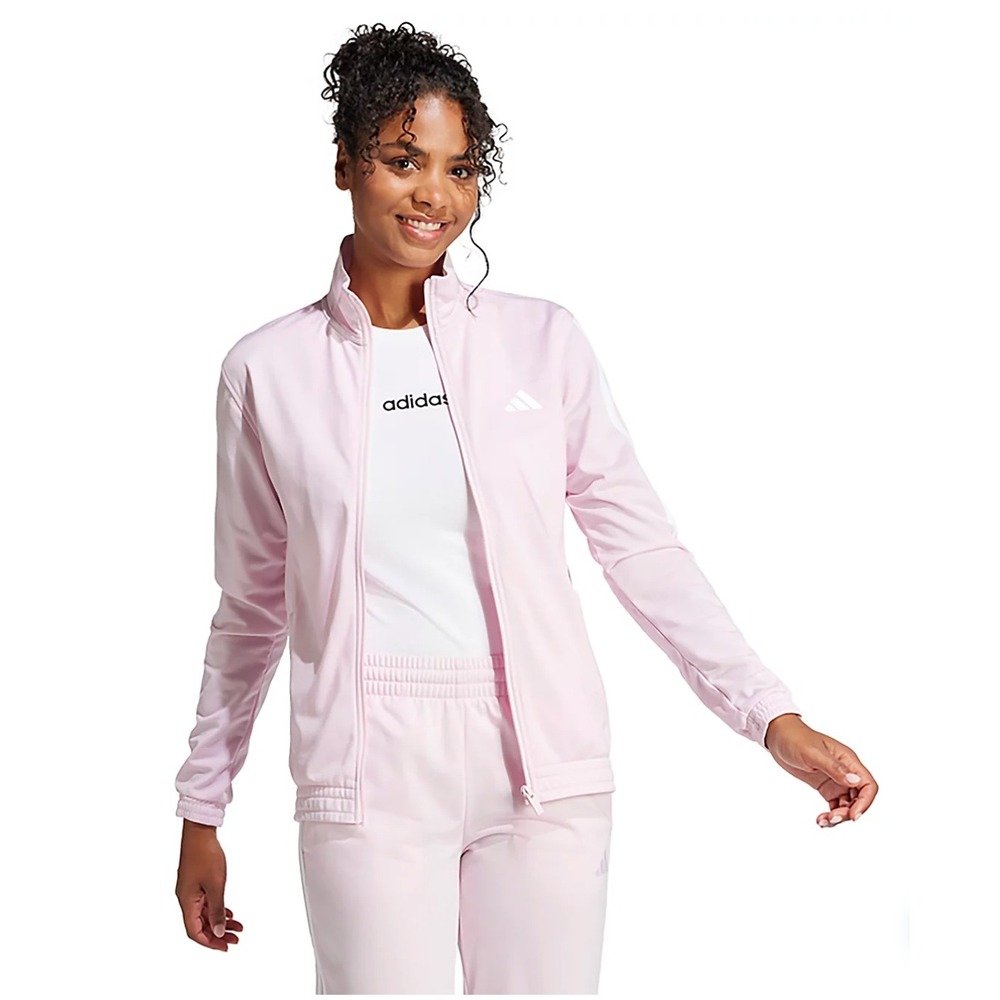 adidas Womens Tricot 3-Stripes Track Top Jacket Clear Pink Large NWT